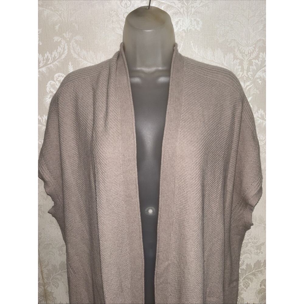 Vince Wool/Cashmere Blend Sleeveless Tunic Length Open Front Cardigan Size S - Picture 2 of 9